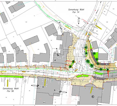 Der Ausführungsplan für den westlichen Stadteingang. Plan: Ingenieurbüro Osterhammel Der Ausführungsplan für den westlichen Stadteingang. Plan: Ingenieurbüro Osterhammel