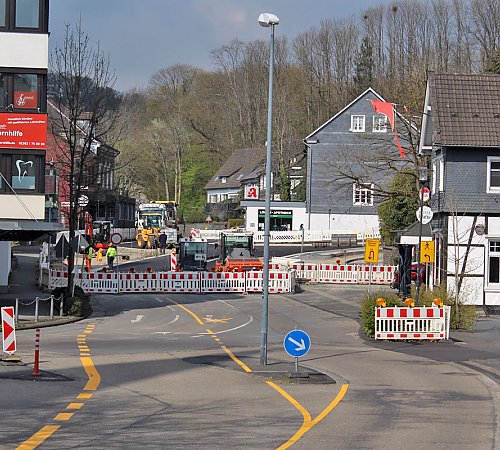 Der Baustellenbereich am Stadteingang West Anfang Mai 2021 Der Baustellenbereich am Stadteingang West Anfang Mai 2021